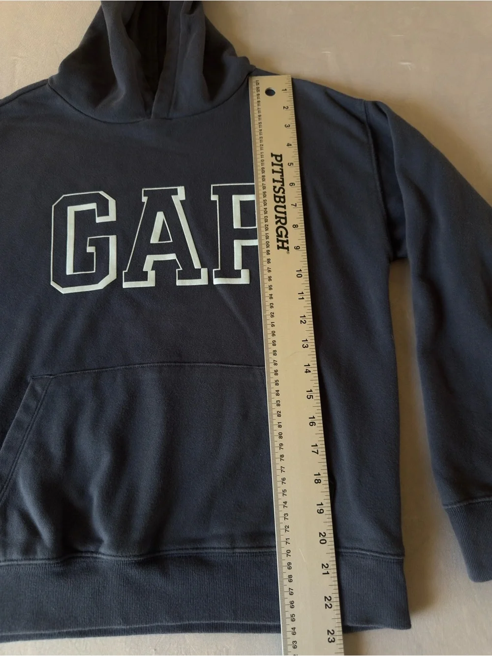 GAP Vintage Logo Hoodie – Faded Charcoal Gray (Size XL Kids)